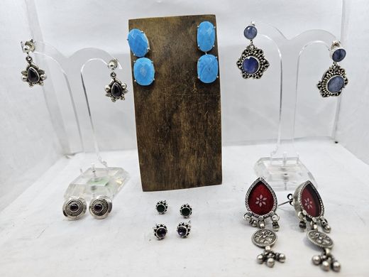 Pendientes tuerca con mineral