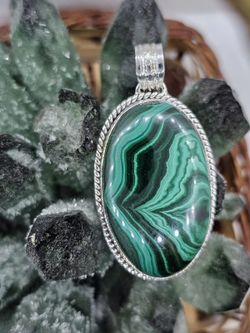 Colgante de plata con Malaquita