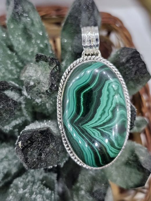 Colgante de plata con Malaquita