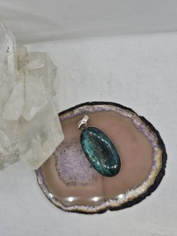 Colgantes de plata con minerales. Crisocola
