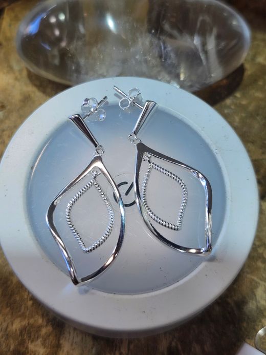 Pendientes de plata con tuerca