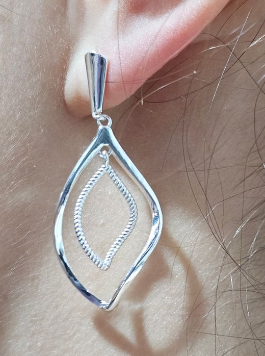 Pendientes de plata con tuerca