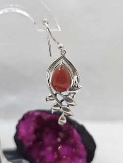 Pendientes gancho Ágata cornalina