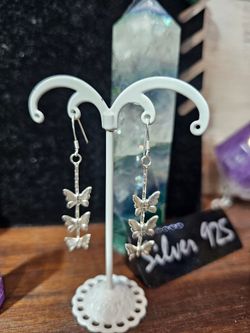 Pendientes plata de gancho con mariposass