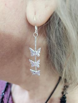 Pendientes plata de gancho con mariposass