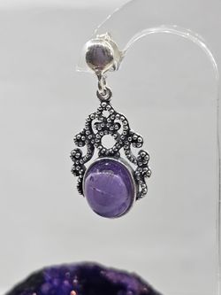 Pendientes tuerca. Amatista