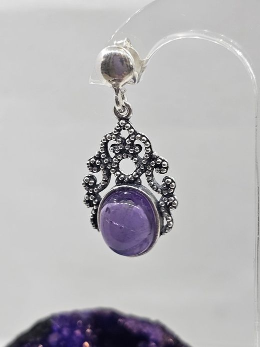 Pendientes tuerca. Amatista